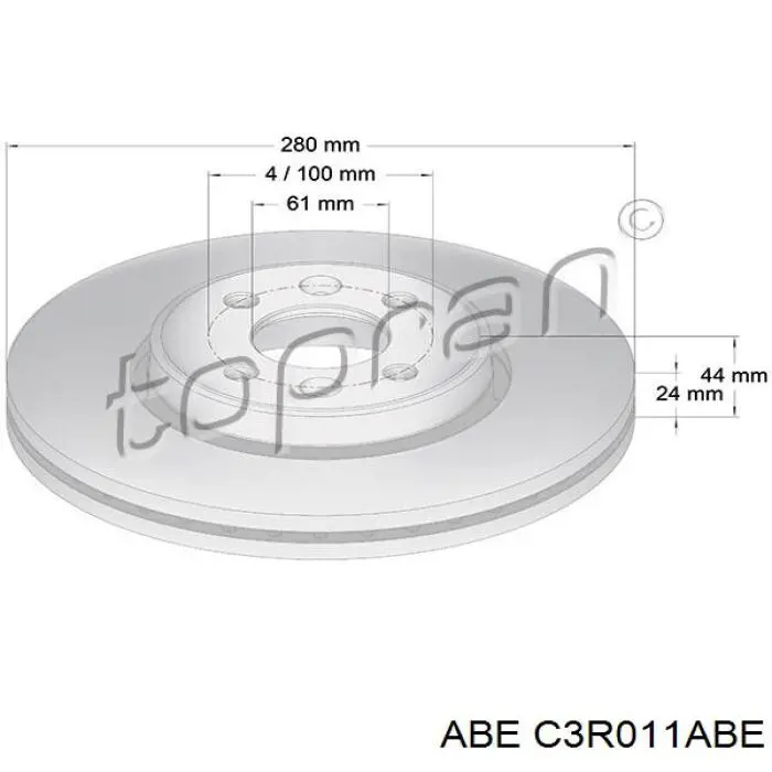 C3R011ABE ABE Диск тормозной передний