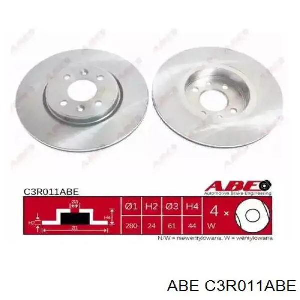 Передние тормозные диски C3R011ABE ABE