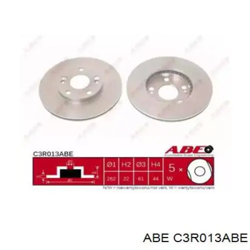 C3R013ABE ABE диск тормозной передний