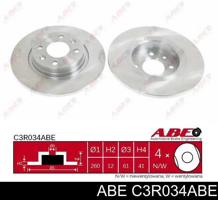 Купить C3R034ABE ABE Ротор тормозной