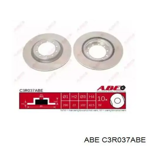 C3R037ABE ABE диск тормозной передний