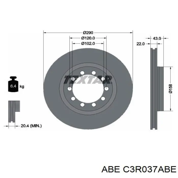 Купить C3R037ABE ABE Ротор тормозной