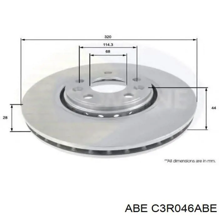 C3R046ABE ABE Диск тормозной передний