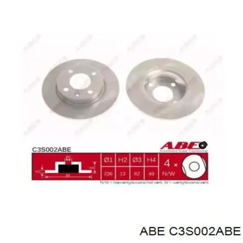 C3S002ABE ABE диск тормозной передний