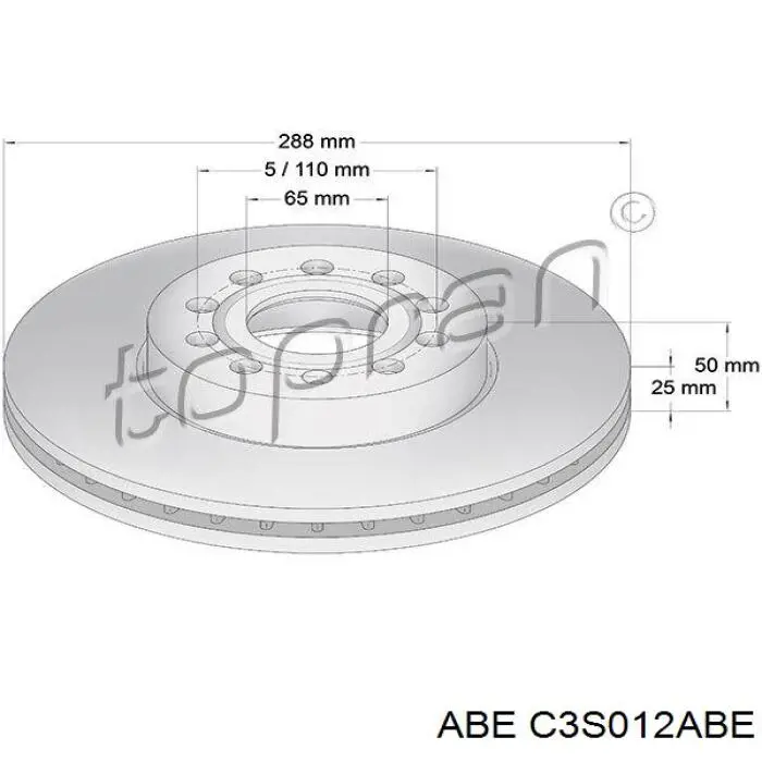 Ремкомплект передних тормозов ABE C3S012ABE