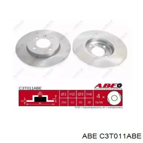 Диск гальмівний передній C3T011ABE ABE