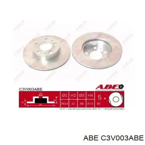 Передние тормозные диски C3V003ABE ABE