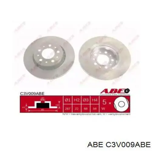 C3V009ABE ABE диск тормозной передний