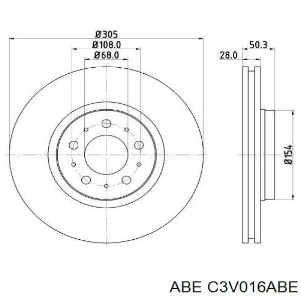 Передний тормозной диск ABE C3V016ABE