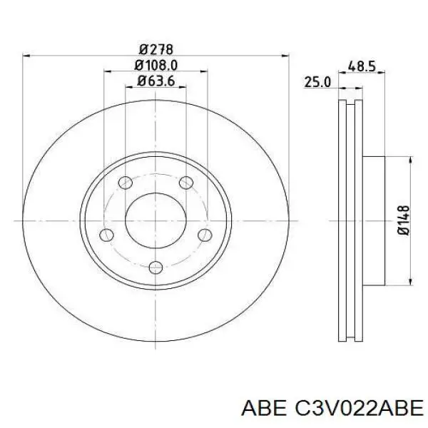 C3V022ABE ABE Диск тормозной передний