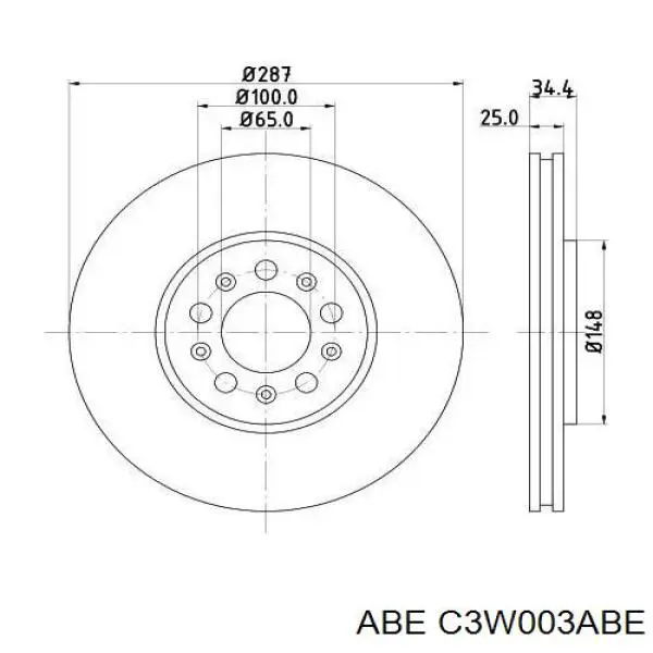 Передние тормозные диски C3W003ABE ABE