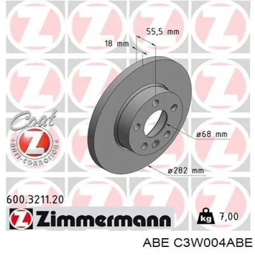 Передние тормозные диски C3W004ABE ABE