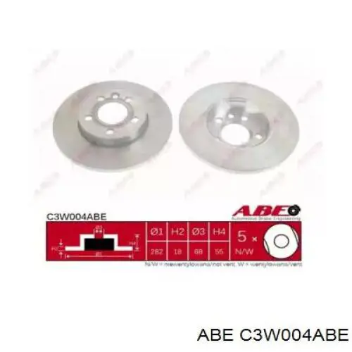 Тормоз дисковый передний ABE C3W004ABE цена, от 36.68 USD