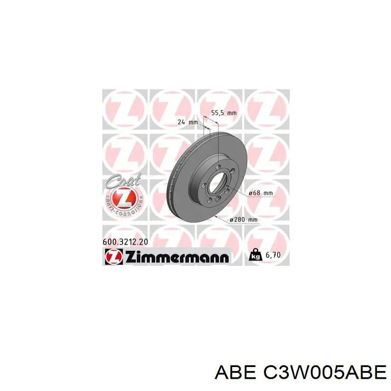 C3W005ABE ABE Диск тормозной передний