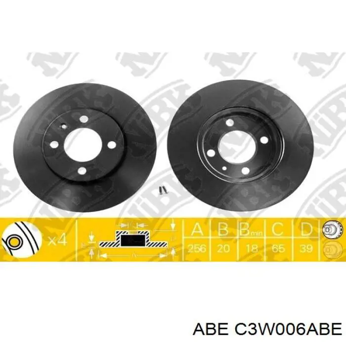 C3W006ABE ABE Диск тормозной передний