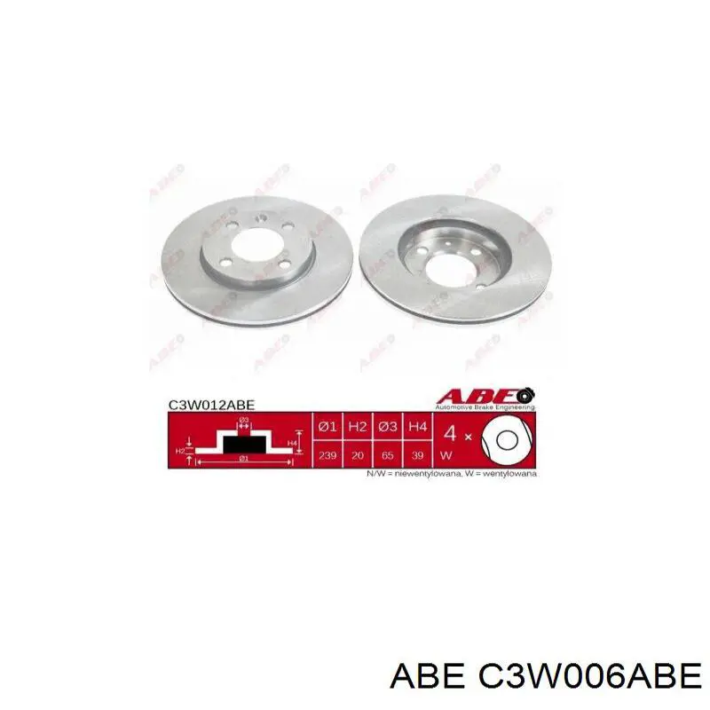 Купить C3W006ABE ABE Ротор тормозной
