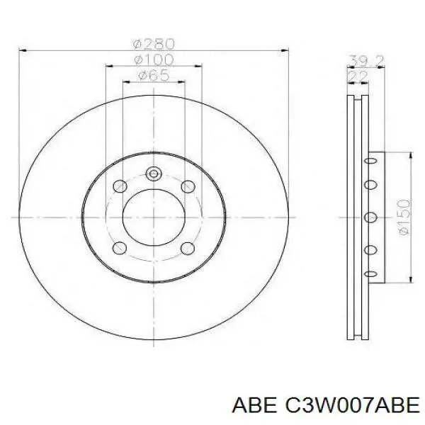 Передний тормозной диск ABE C3W007ABE