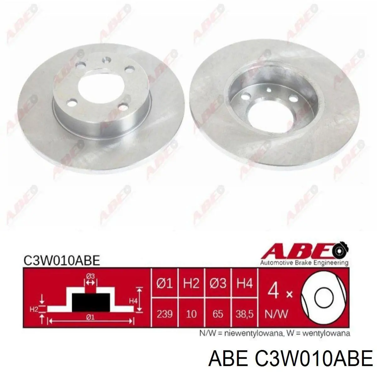 Купить C3W010ABE ABE Ротор тормозной