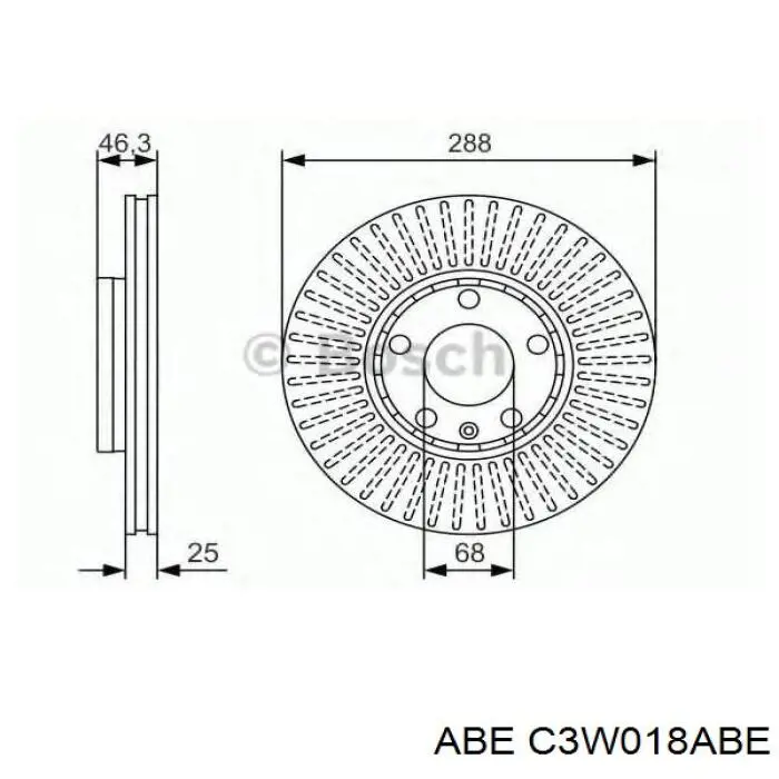 Передние тормозные диски C3W018ABE ABE