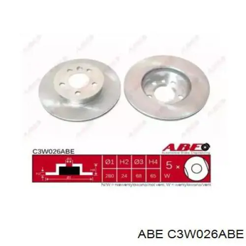 C3W026ABE ABE диск тормозной передний