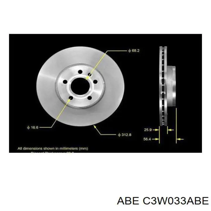 Передние тормозные диски C3W033ABE ABE