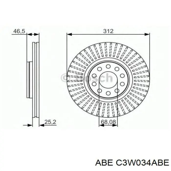 Передний тормозной диск ABE C3W034ABE