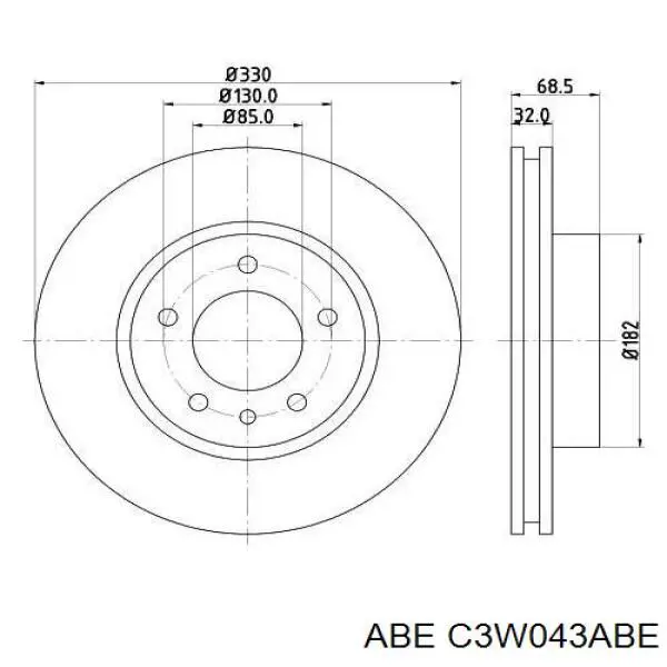 C3W043ABE ABE Диск тормозной передний