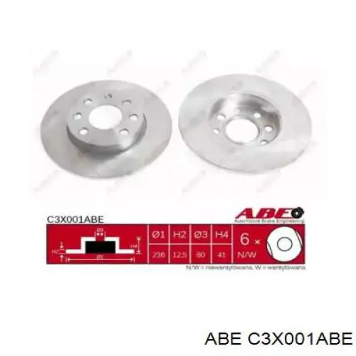 Передние тормозные диски C3X001ABE ABE