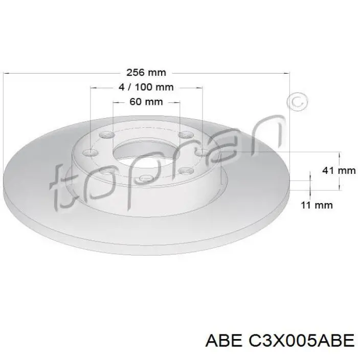 C3X005ABE ABE диск тормозной передний