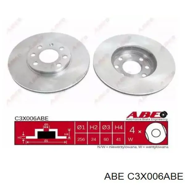 Передние тормозные диски C3X006ABE ABE