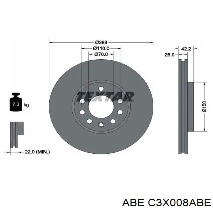 C3X008ABE ABE тормозные диски