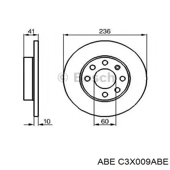 C3X009ABE ABE Диск тормозной передний