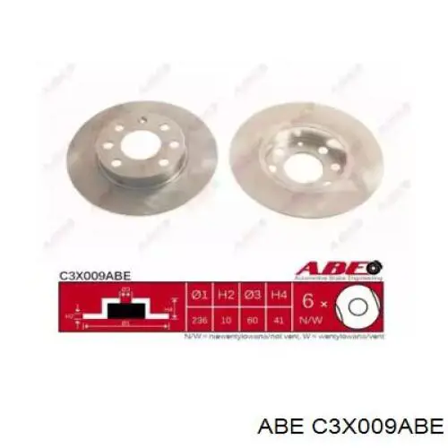 C3X009ABE ABE диск тормозной передний