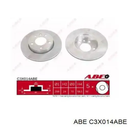 C3X014ABE ABE Диск тормозной передний