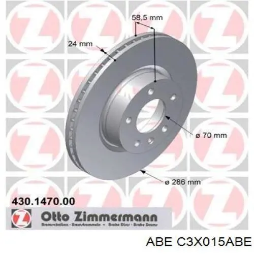 Передние тормозные диски C3X015ABE ABE