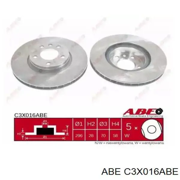 Передние тормозные диски C3X016ABE ABE