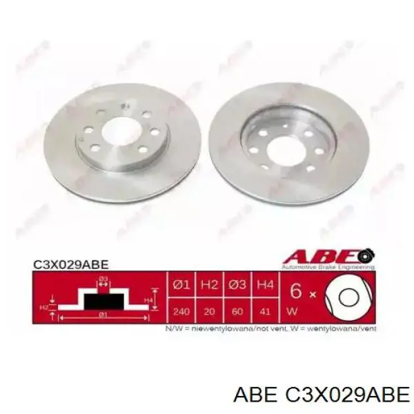 Передние тормозные диски C3X029ABE ABE