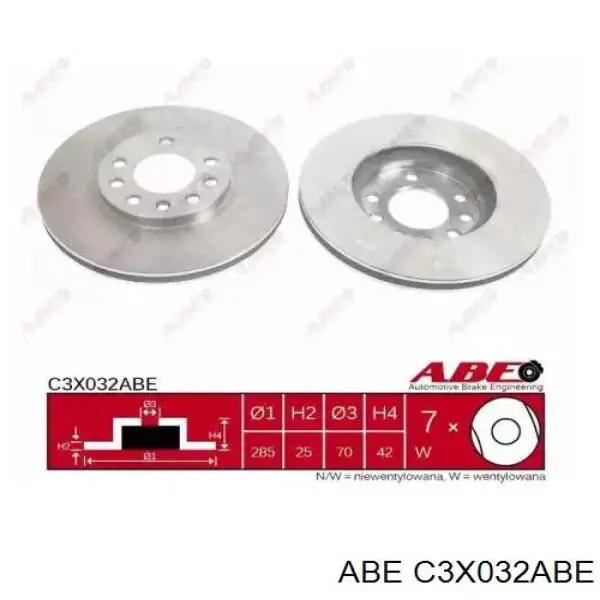 Передние тормозные диски C3X032ABE ABE