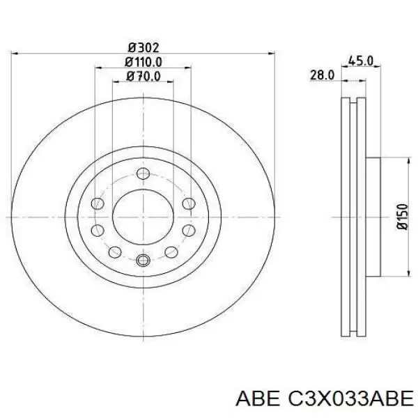 Купить C3X033ABE ABE Ротор тормозной