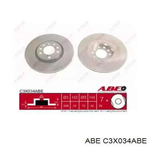 Передние тормозные диски C3X034ABE ABE