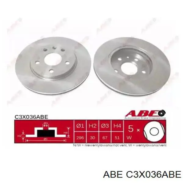 Передние тормозные диски C3X036ABE ABE