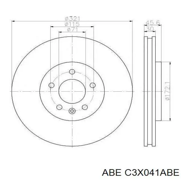 Передние тормозные диски C3X041ABE ABE