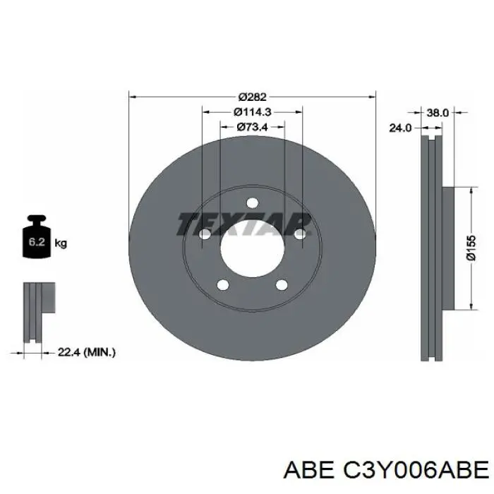 Передние тормозные диски C3Y006ABE ABE