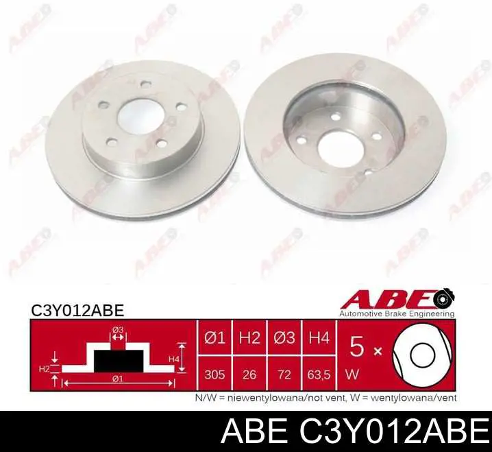 Купить C3Y012ABE ABE Ротор тормозной