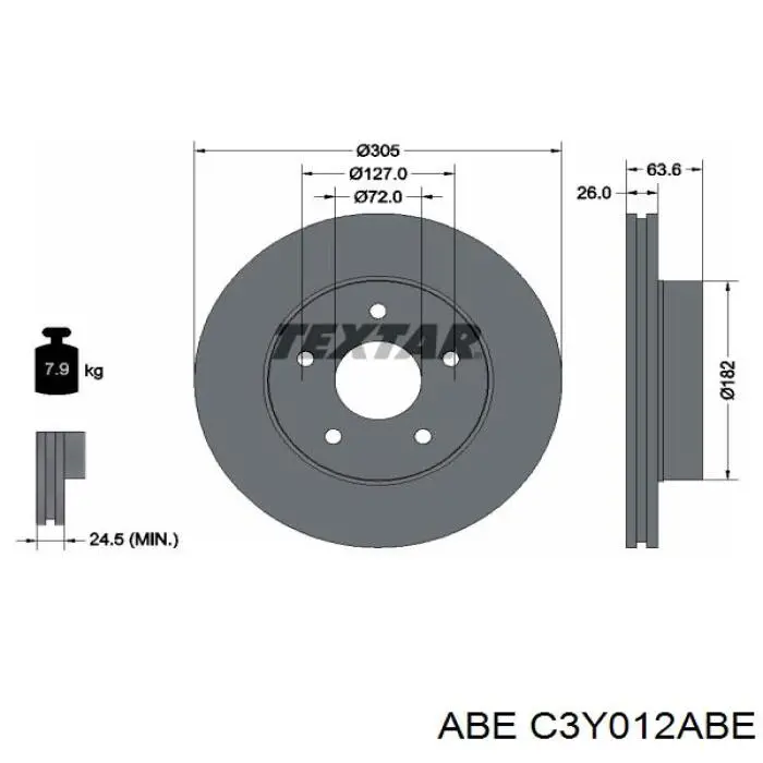 Передние тормозные диски C3Y012ABE ABE