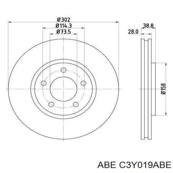 Передние тормозные диски C3Y019ABE ABE