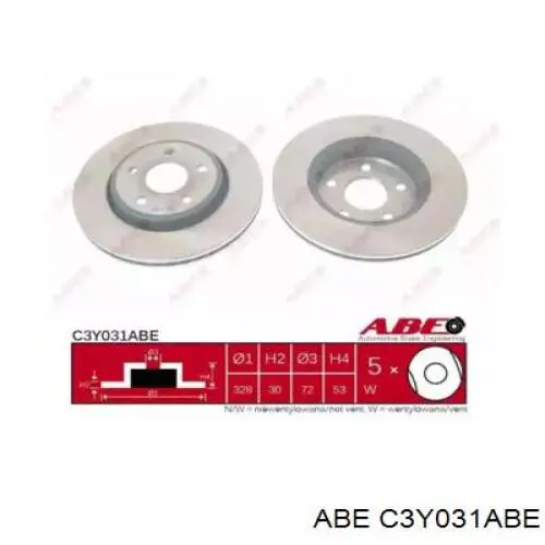 Передние тормозные диски C3Y031ABE ABE