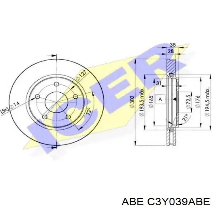 Купить C3Y039ABE ABE Ротор тормозной