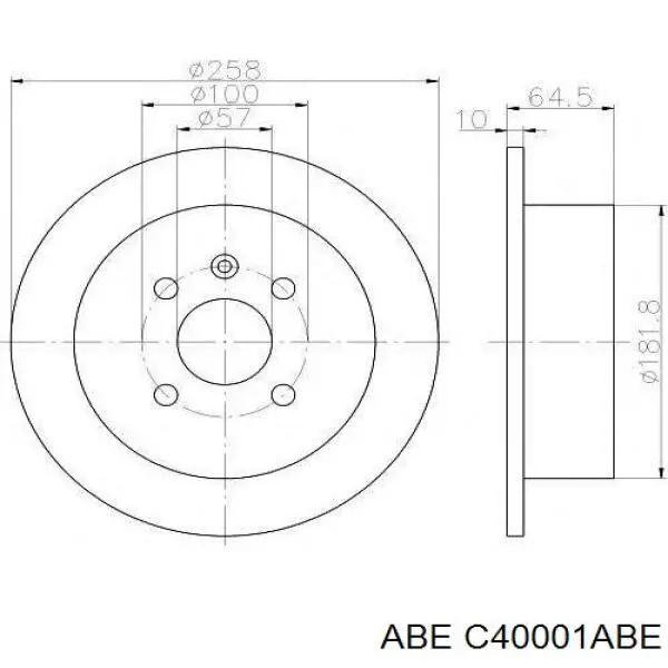 Диск гальмівний задній C40001ABE ABE