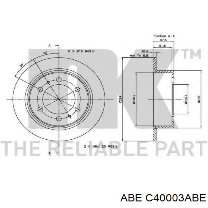 C40003ABE ABE Дисковый тормоз
